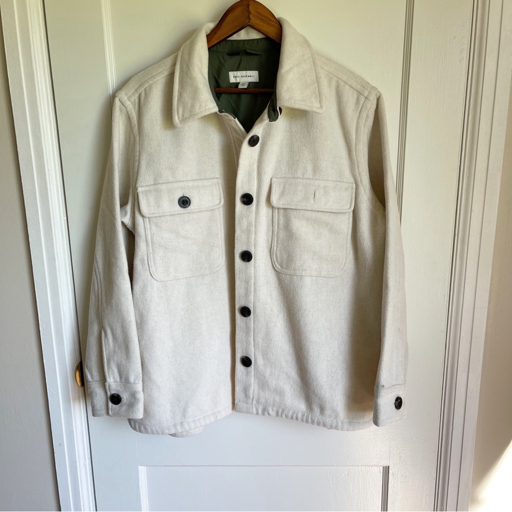 Free Assembly Cream Wool Blend Shirt Jacket